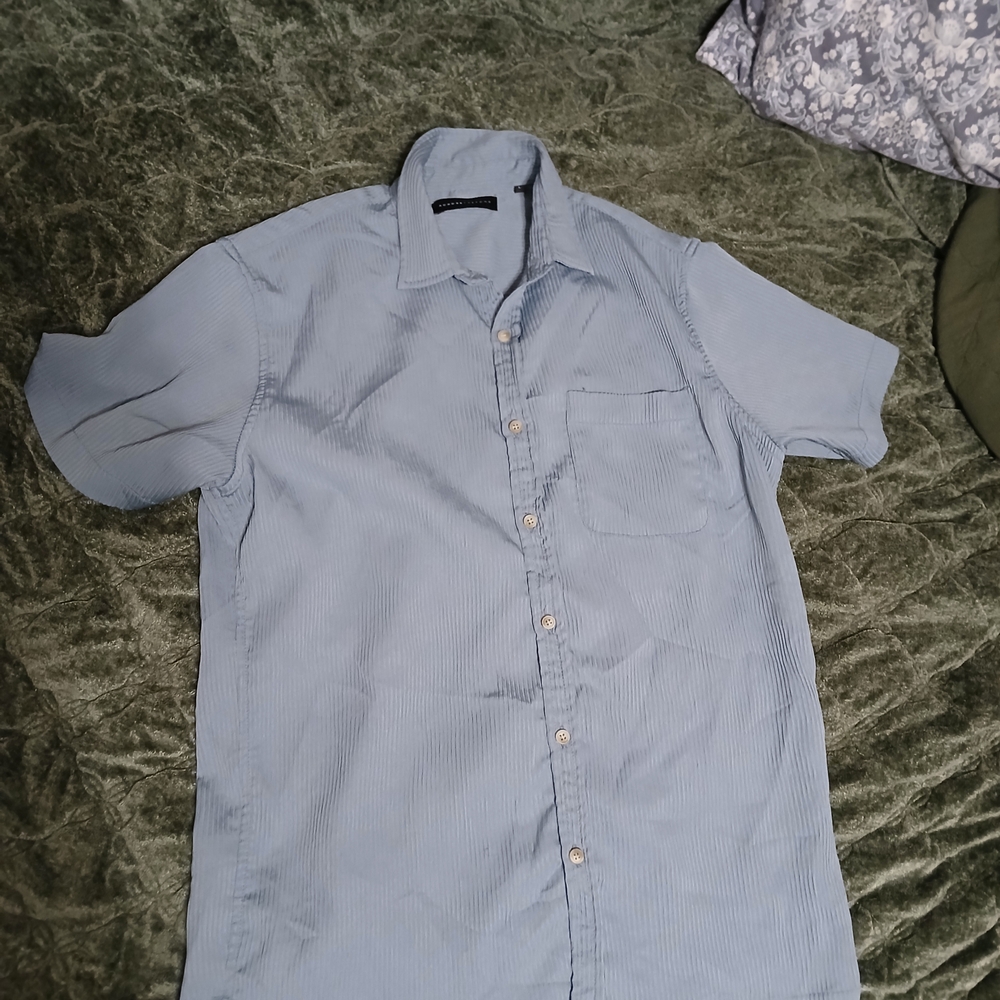 Casual Light Blue Button Down Shirt for Men